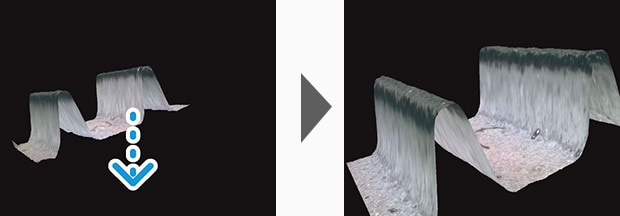 Nach unten ziehen, während das Mausrad gedrückt gehalten wird.