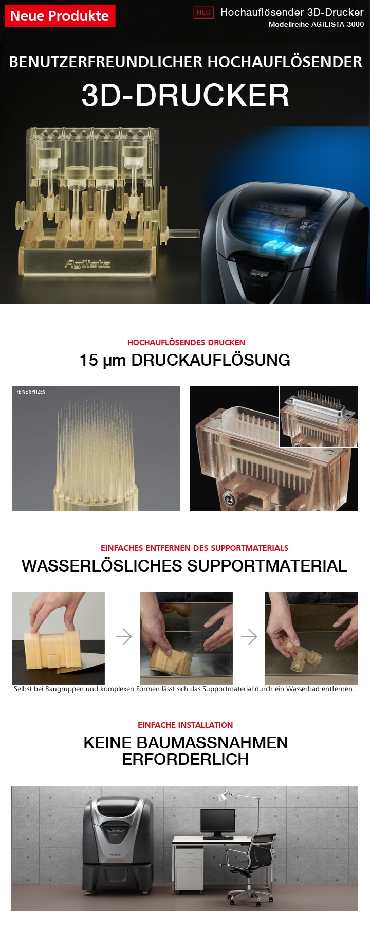Hochauflösender 3D-Drucker Modellreihe AGILISTA-3000 (Deutsch)