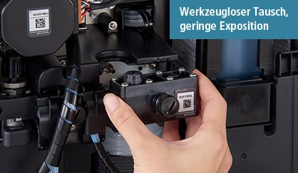 Werkzeugloser Tausch, geringe Exposition