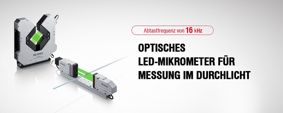 [Abtastfrequenz von 16 kHz] OPTISCHES LED-MIKROMETER FÜR MESSUNG IM DURCHLICHT