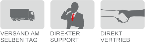 VERSAND AM SELBEN TAG / DIREKTER SUPPORT / DIREKT VERTRIEB