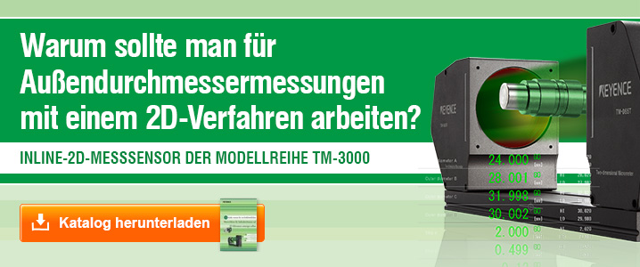 Warum sollte man für Außendurchmessermessungen mit [einem 2D-Verfahren arbeiten?] INLINE-2D-MESSSENSOR DER MODELLREIHE TM-3000 [Broschüre herunterladene]
