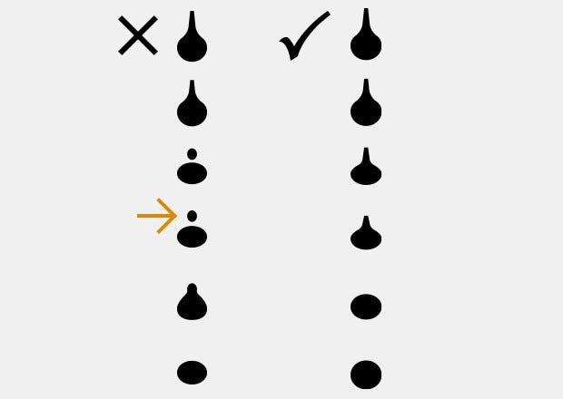 Wird der optimale Tintenpartikelzustand nicht aufrechterhalten, verschmutzt der Innenraum des Druckkopfes und die Druckqualität wird schlechter.