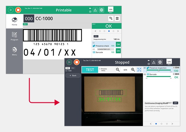 Automatische Synchronisation von Druck- und Inspektions-Einstellungen