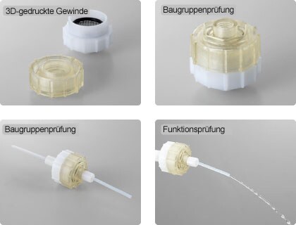 Hier sehen Sie Bilder der Druckprobe eines Filters. 