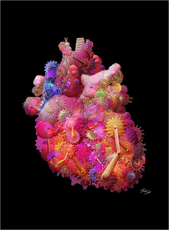 Bild: Eine Aufnahme des Herzens, das aus künstlichen Zellen besteht...