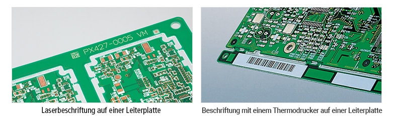 Laserbeschriftung auf einer Leiterplatte