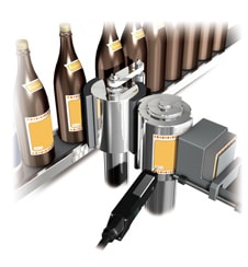 An einer Behälter-Etikettiermachine