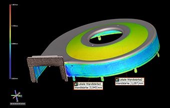 Dickenmessung von gezogenen Produkten, 3D-Anwendungsbibliothek