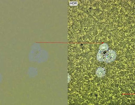 Links: normal / rechts: HDR-Bildaufnahme