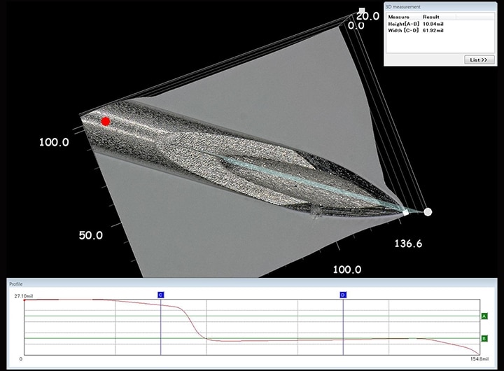 3D-Form- und Profilmessung von Nadelspitzen