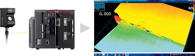 Verarbeiten Sie bis zu 16284 einzelne Querschnittformdaten mit einem Bildverarbeitungssystem, um ein 3D-Formbild zu erzeugen.