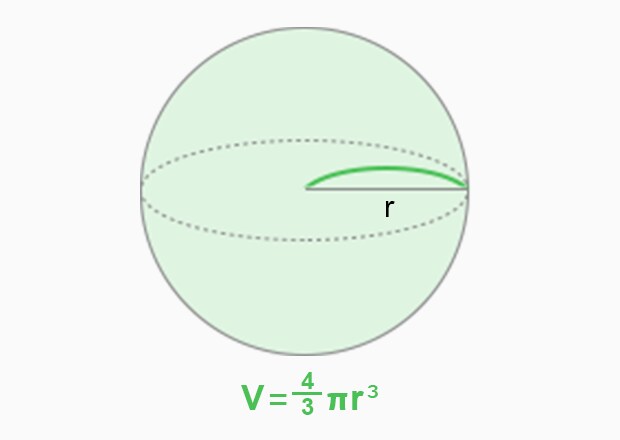 V: Volumen r: Radius