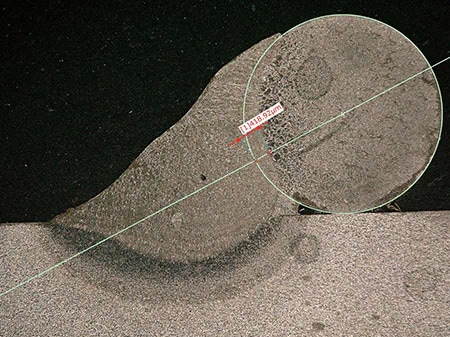 Messung des Einbrands