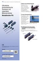 Modellreihe PS Ultrakleine fotoelektrische Sensoren mit separatem Messverstärker Katalog