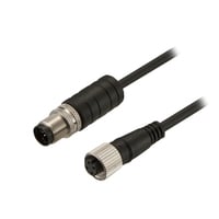 OP-88928 - Netzkabel , 1m M12, A-kodiert, 4-polig, Buchse auf M12, L-kodiert, Stecker